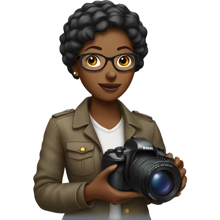 black woman news photographer emoji