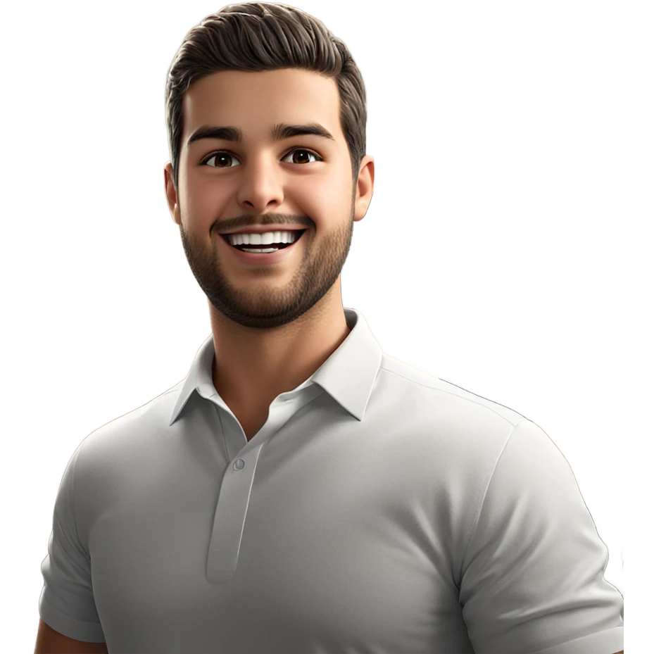 smiling man in white shirt emoji