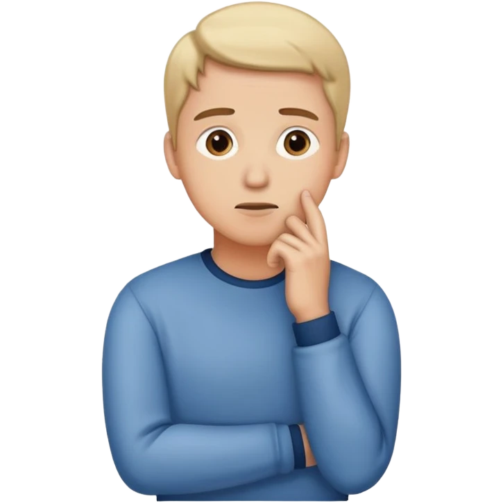 person standing hand on chin thinking emoji