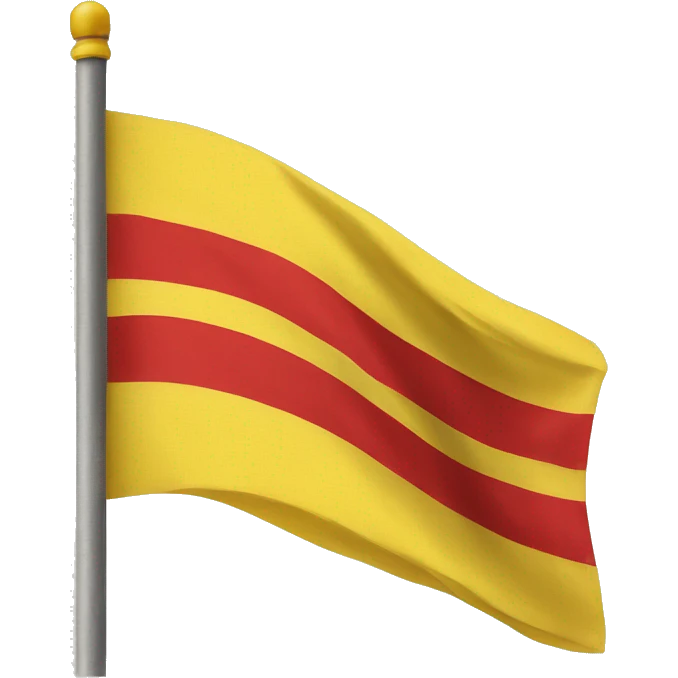 a flag with yellow background and 3 red stripes emoji