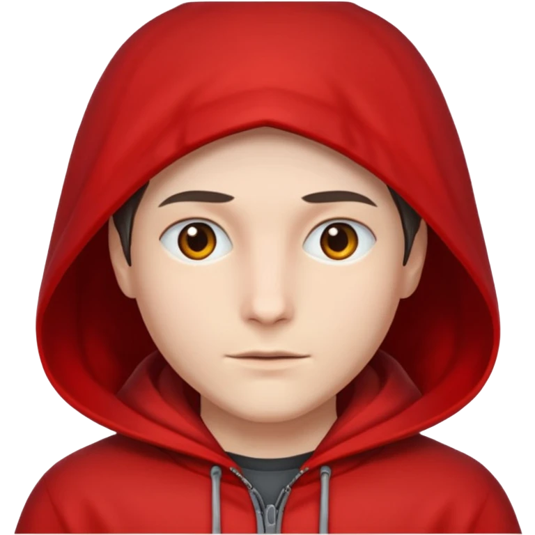 Person with a middle part wearing a red hood emoji