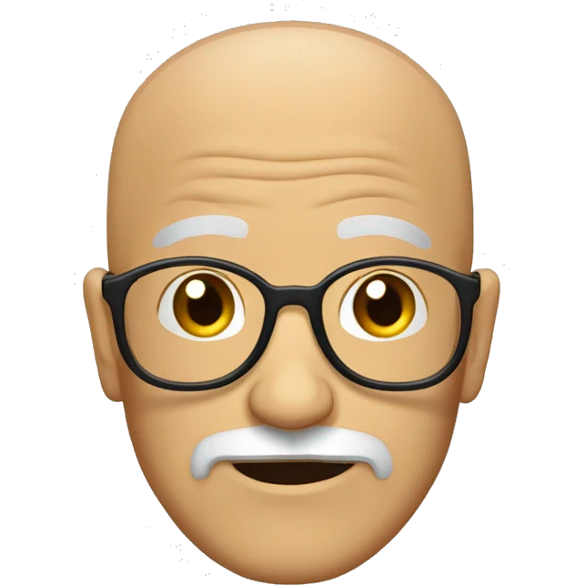 old man bald with goatee and round glasses emoji