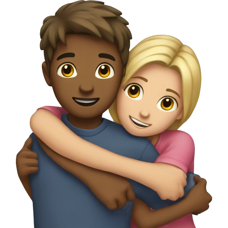 Boy and girl huging emoji
