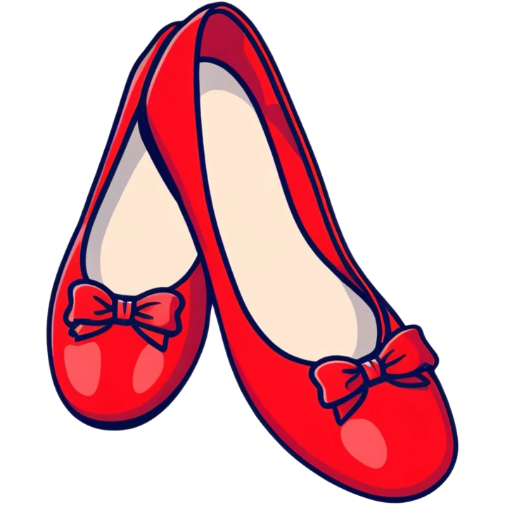 elegant cherry red ballet flats with bow emoji