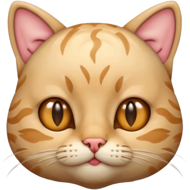 cat with a brain, cute and round, iOS emoji style emoji