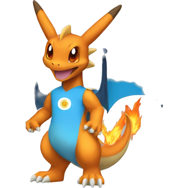 charizard whearing an argentina jersey emoji