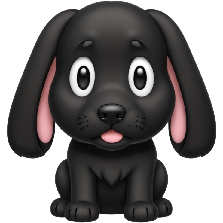 Please give me an all black dog with droopy ears as a walking dog emoji emoji
