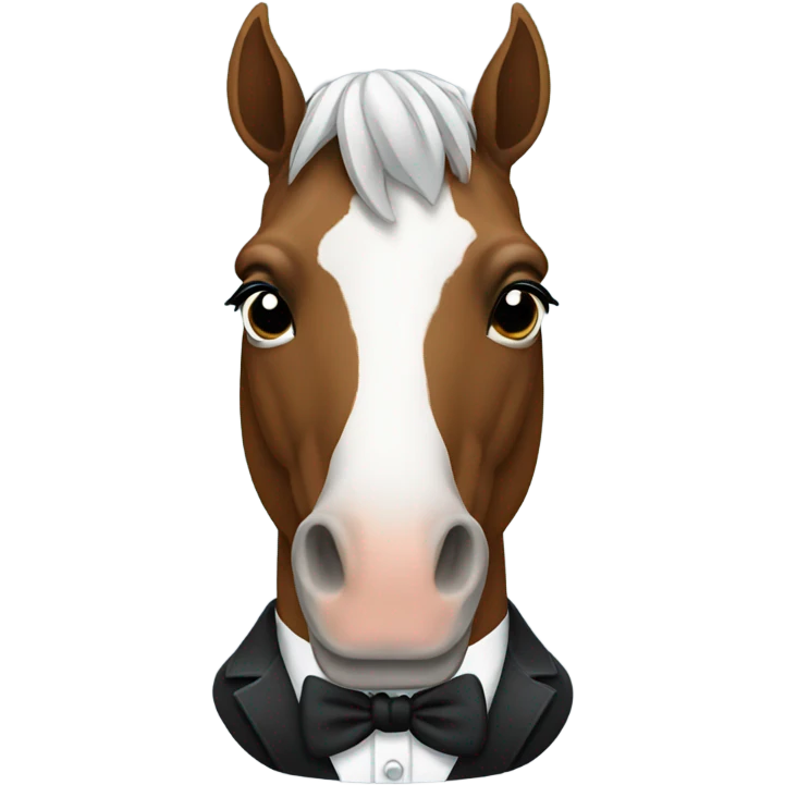 Horse wearing a tuxedo emoji