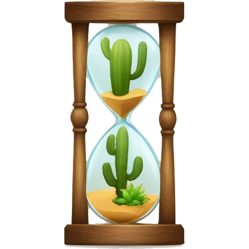 hourglass and cactus emoji