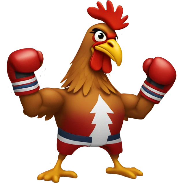 boxing rooster emoji