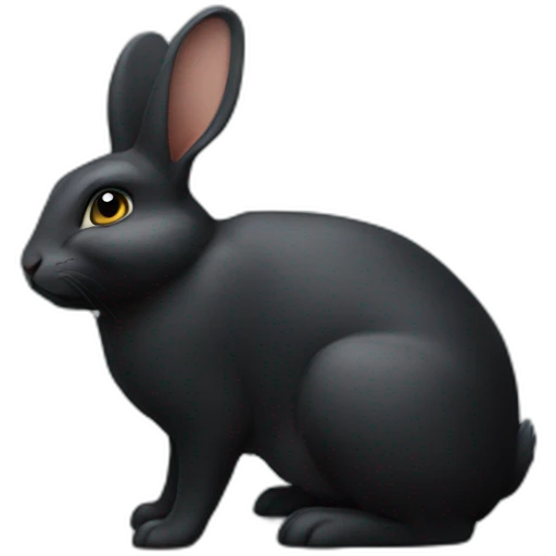 Lapin noir emoji