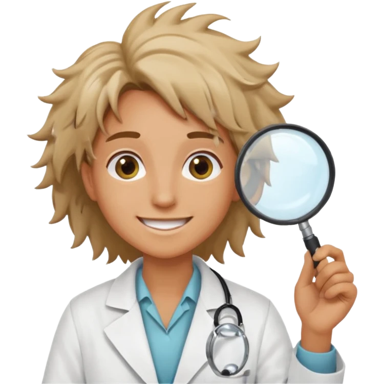 curious energized scientist lookin at something with a magnifier glass
more dinamic emoji  emoji