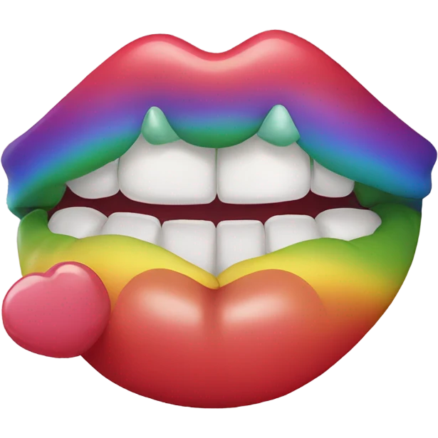 rainbow bites lip emoji