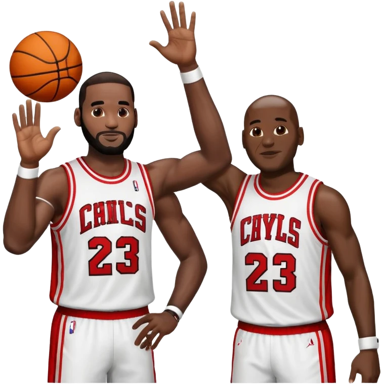 LeBron James and Michael Jordan high fiving emoji
