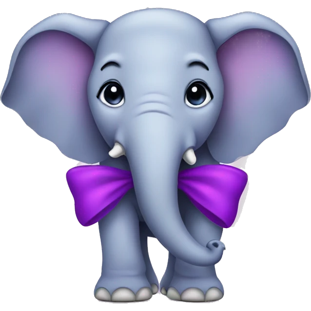 Elephant with a purple bow emoji