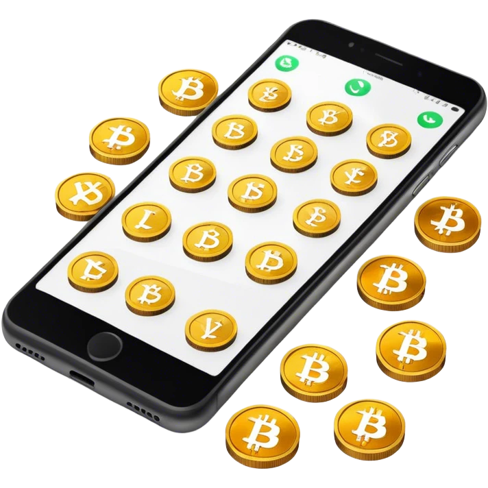 Crypto Coins on a phone emoji