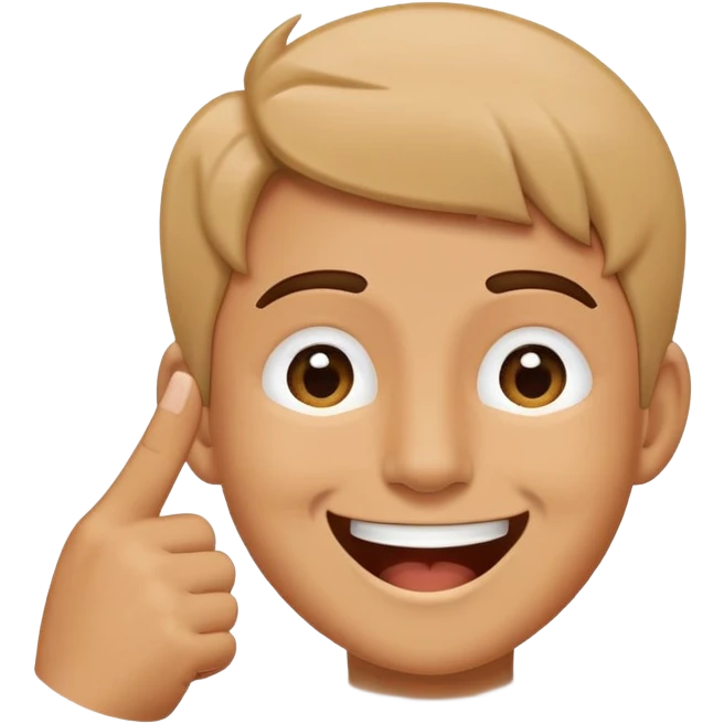 Someone pointing to their head while laughing  emoji