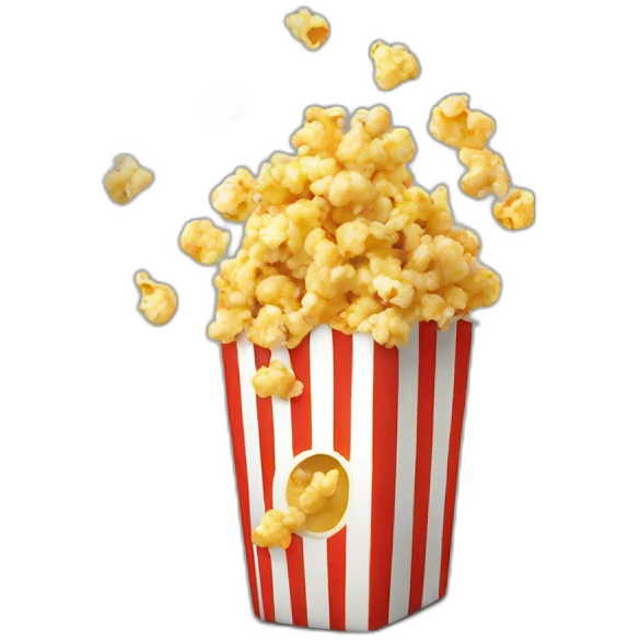 Emoji face in awe eating popcorn emoji