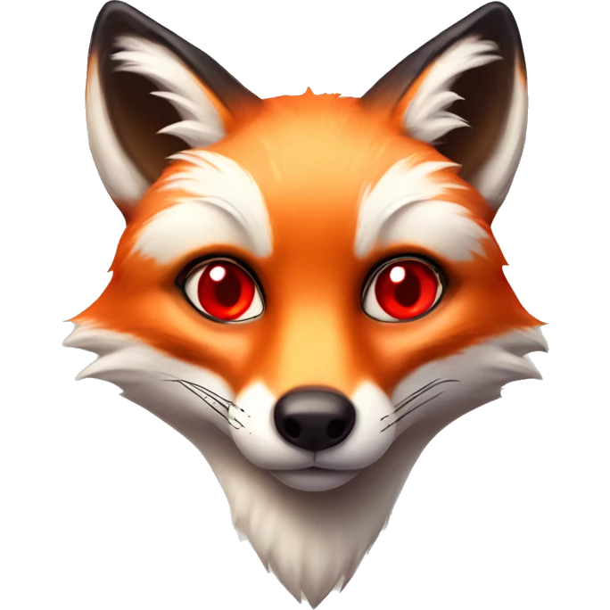 deep lush red fox face with tiny red heart in eyes emoji