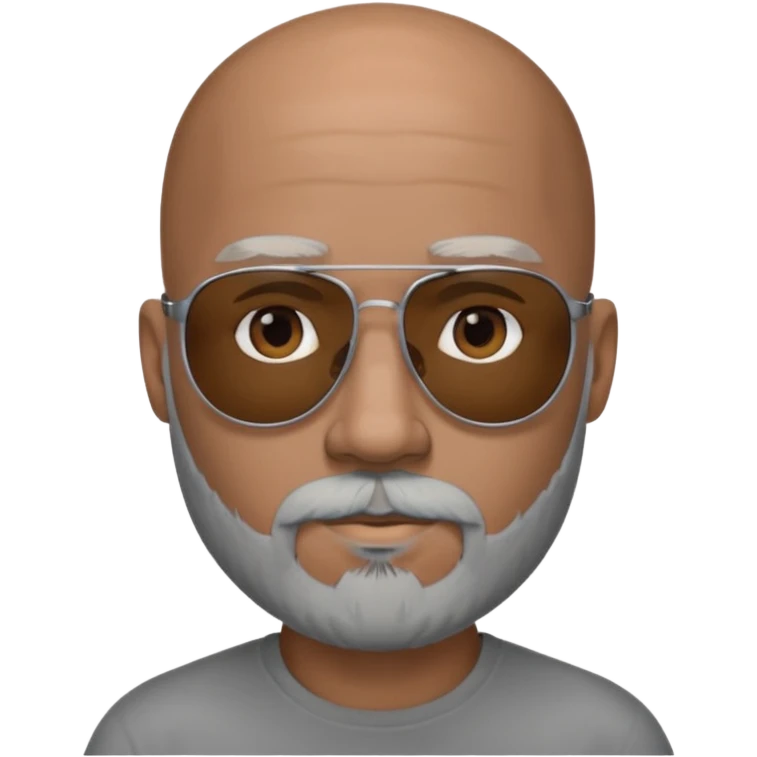 Bald male, black sunglasses, gray goatee beard, realistic portrait emoji