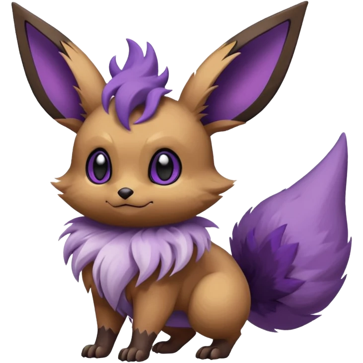 Rare exotic cute epic aestheti-Eevee-Noibat-species-Fakemon-hybrid-creature, with markings, full body emoji