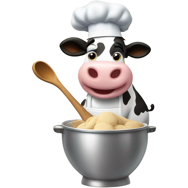 Cow making cookies emoji