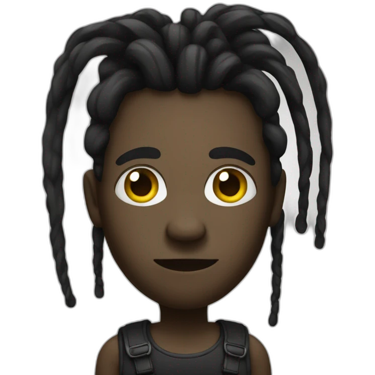 Noir avec dreadlocks emoji