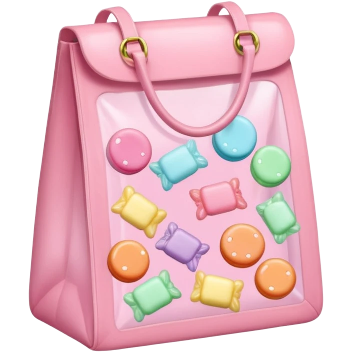 Pastel pink bag of pastel coloured sweets emoji