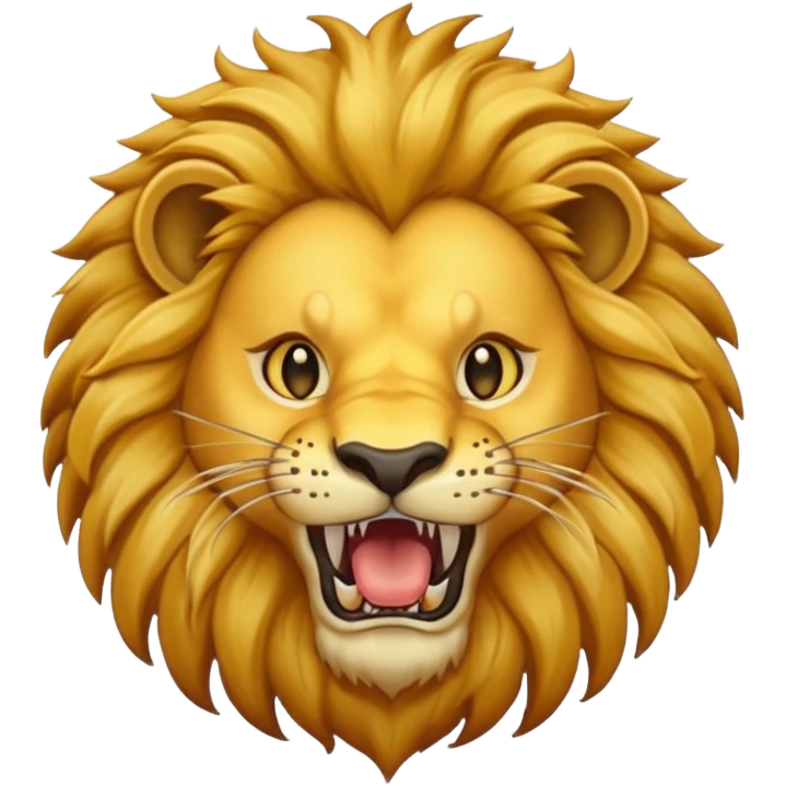 lion with fangs, front face  emoji