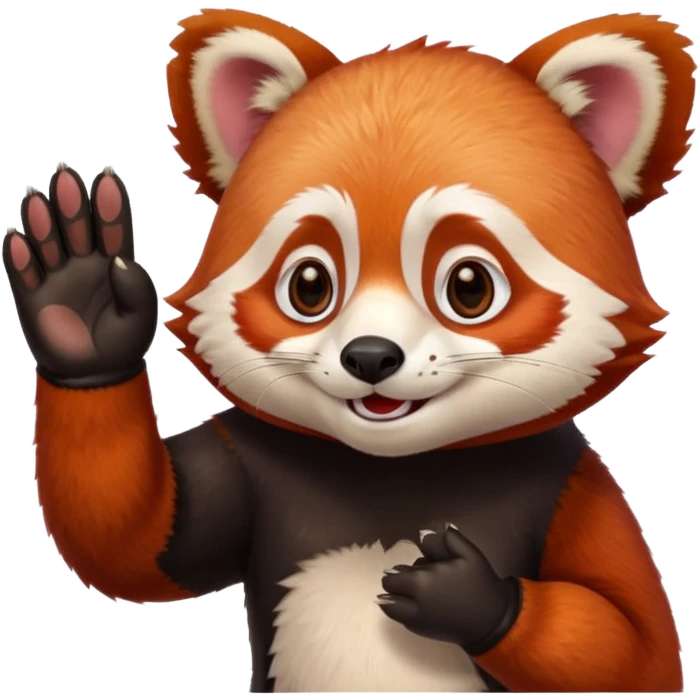 Un panda roux qui fait yes avec la main emoji