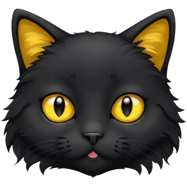 Black Kitty sad face  emoji