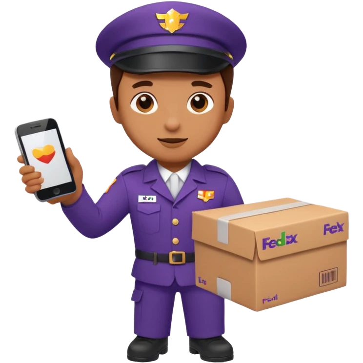 FedEx delivering a package emoji