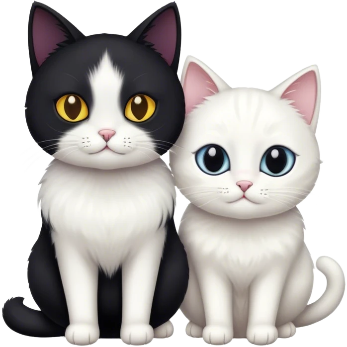black cat and white cat  emoji