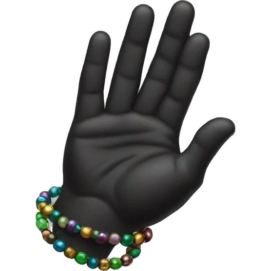 Black Praying hands with beads emoji