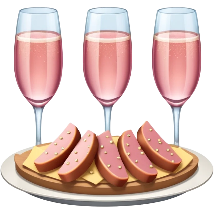 pink champagne glasses and spam platter  emoji