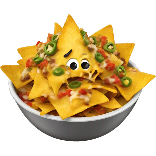a bowl of loaded nachos emoji