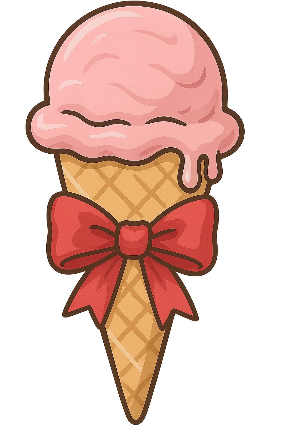  ice cream with bow , remove background emoji