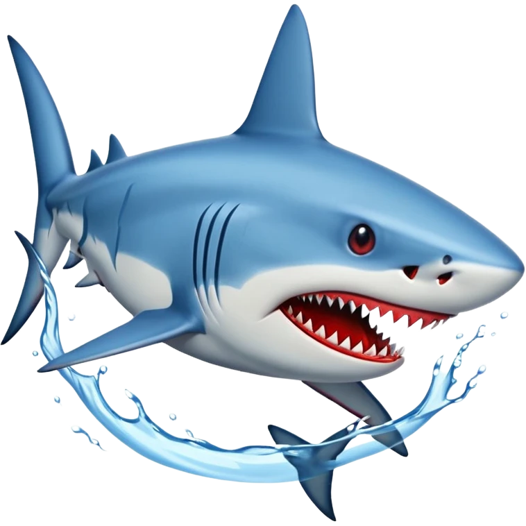 blue Shark attack efferct with blood emoji