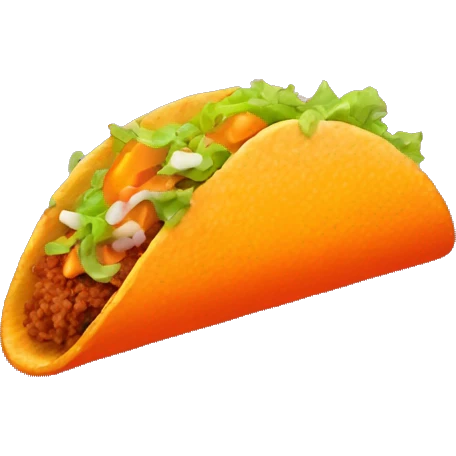 Neon orange taco shell emoji
