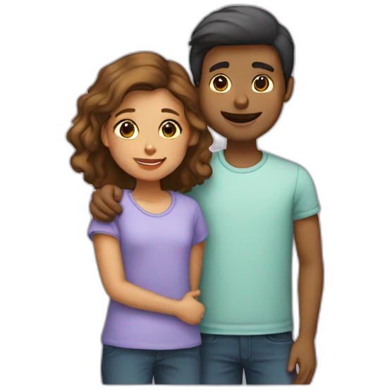Calin d’une fille et un garçon emoji