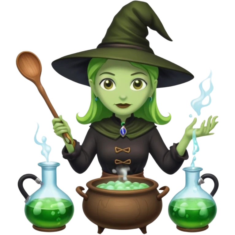 green witch cooking potion emoji