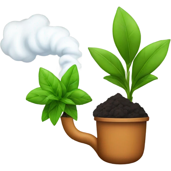 smoke and plant emoji