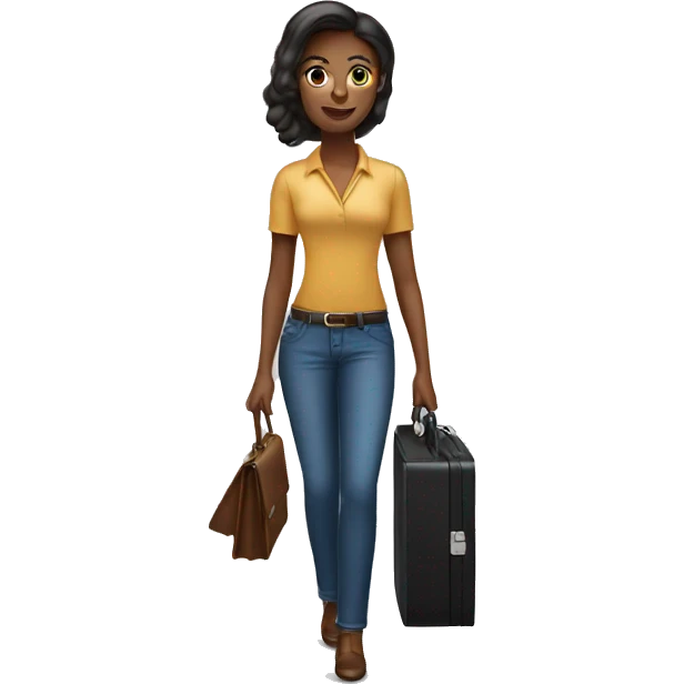 pretty woman holds briefcase emoji