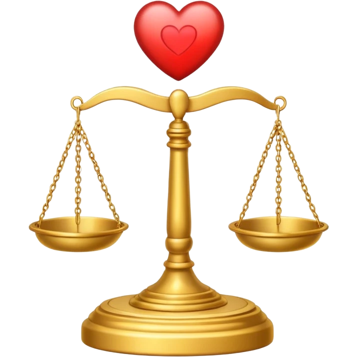 scale with a heart symbol emoji