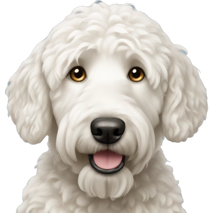 White golden doodle dog emoji