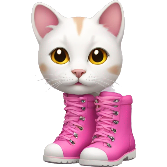 cat with pink boots emoji