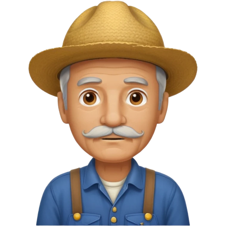 old man wear with mustache wearing farmer's uniform  emoji