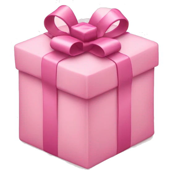 soft pink christmas three with pink gift around it emoji