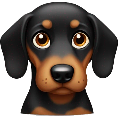 sad black and tan sausage dog emoji
