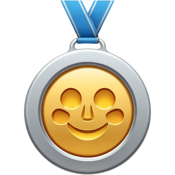 silver medal with no engraved on it emoji